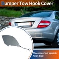 thumbnail image 2 of Rear Car Bumper Tow Hook Cover Dark Silver for Mercedes-Benz C W204 Sedan S204 2007-2011 No.A2048850823, 2 of 6