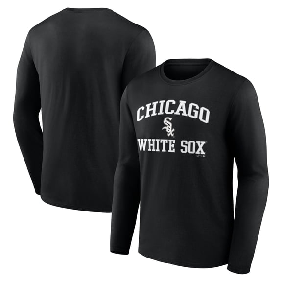 Men's Logo Athletic Black Chicago White Sox Heart & Soul Long Sleeve T-Shirt