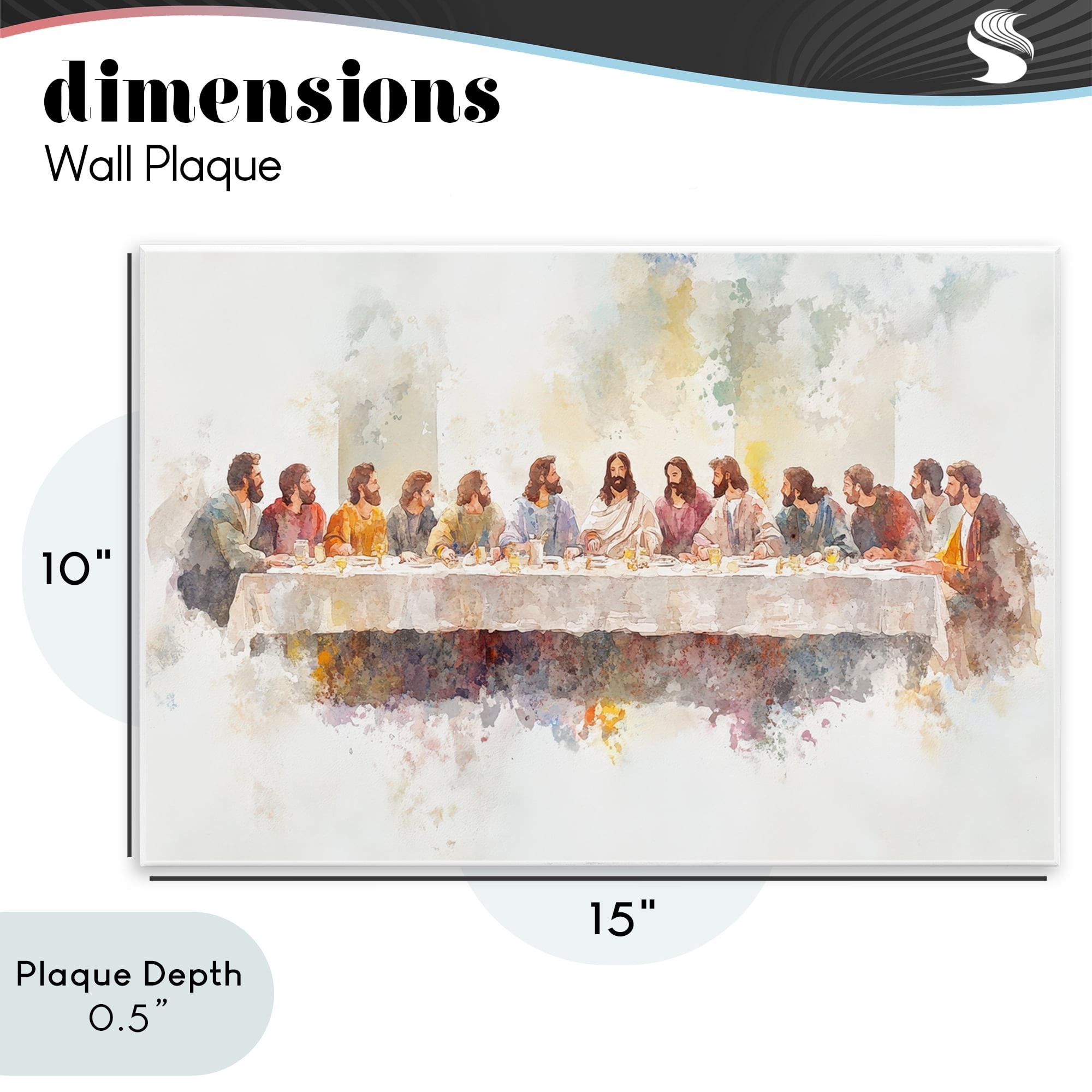 Stupell Industries Watercolor Supper Spirituality Wall Plaque Art, design by Petal Prints Design