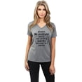 thumbnail image 2 of Thread Tank Always Be Yourself, Unicorn Women's Relaxed V-Neck T-Shirt Tee Heather Grey Small, 2 of 6