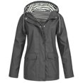 thumbnail image 1 of Ikevan Veste de Pluie Imperméable à Capuche pour Femmes, Grande Taille, Coupe-Vent, Rouge 18(TTTG), 1 of 3