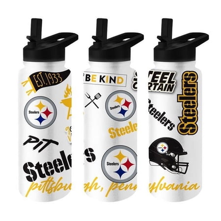 Logo Brands 625-S34QB-63 Pittsburgh Steelers 34 oz Native Quencher Bottle