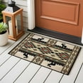 thumbnail image 4 of 2x3 Ft Entryway Area Rug, Southwest Aztec Kitchen Rug Runner Washable Floor Mat, Brown Forest Tree Elk Geometric Green Non Slip Indoor Door Mat Throw Carpet for Bathroom Living Room Bedroom, 4 of 8