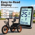 thumbnail image 6 of BROOBY Folding Electric Tricycle for Adults, 500W Motor 1000W Peak 3 Wheel Electric Bike with 48V 15Ah Removable Battery, 20" x 4.0 Fat Tires, 7-Speed Electric Trike with Front & Rear Baskets, 6 of 9