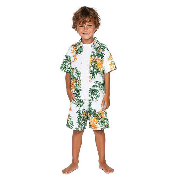 WEAIXIMIUNG Swim Suits For Boys 8-10 Boys 2 Piece Outfits Hawaii Beach Shorts Sets Button Down Short Sleeve Shirt And Shorts Toddler 80