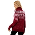 thumbnail image 6 of Musuos Women's Christmas Snowflake Knitted Sweater Long Sleeve High-neck Print Christmas Pullover Knitwear, 6 of 10