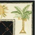 thumbnail image 6 of SAFAVIEH Chelsea Imani Palm Tree Pineapple Lovers Wool Runner Rug, Black/Ivory, 2'6" x 12', 6 of 9