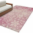 thumbnail image 6 of Christmas Area Rug 4x6 Washable Rug Non Slip Pink Watercolor Snowflakes Pattern Winter Large Area Rug Indoor Floor Carpet for Entryway Bedroom Kitchen Living Room Home Office Dining Room Nursery, 6 of 8