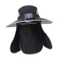 thumbnail image 4 of Sombrero solar de ventilador solar al aire libre con cubierta de cuello cara cómoda protección solar recargable Sombrero solar para hombres Capa de Negro, 4 of 8
