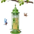 thumbnail image 4 of "Large 2.2lb Squirrel-Proof Hanging Bird Feeder with 360° View - Durable Metal & Weather-Resistant Design for Outdoor Use (Light Green)", 4 of 7