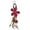 Red, variant on Hanging Red Bouquet of Leather Flowers & Wood Accented Keychain