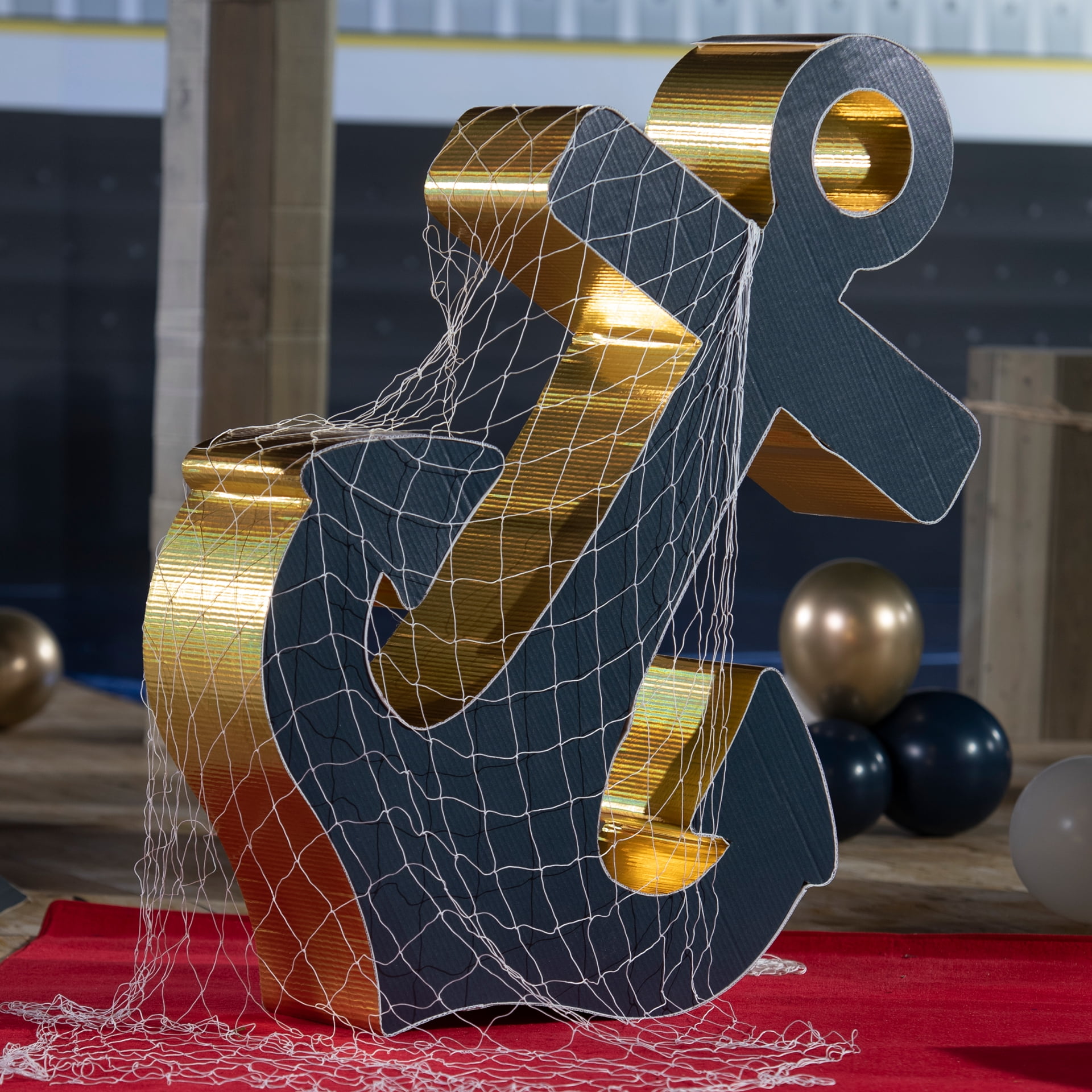 Let's Set Sail Nautical 3D Anchor Cardboard StandUp