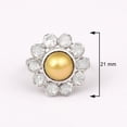 thumbnail image 2 of 1.40 CTW Natural Diamond Polki Golden Pearl Cocktail Ring 925 Sterling Silver Women Valentines Day Gifts Jewelry, 2 of 5