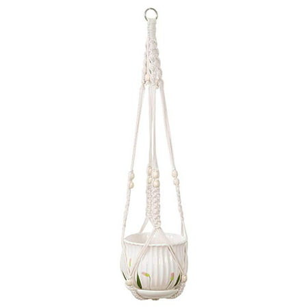 Macrame Plant Hanger-Outdoor Indoor Hanging Planter Holder/Hanging Basket Flower Hangers Cotton Rope with Bead for Home