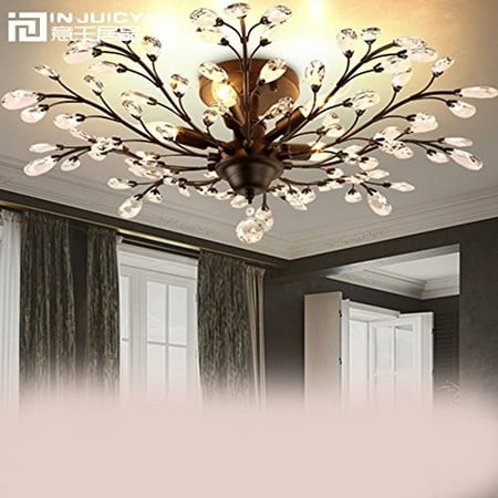 Injuicy Lighting Vintage K9 Crystal Metal Edison Branches Led Injuicy Lighting Vintage K9 Crystal Metal Edison Branches Led Ceiling Lights Fixtures Retro Wrought Iron French