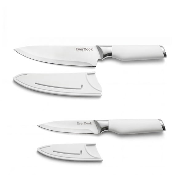 EverCook 4-Piece Kitchen Knife Set, 5.5" Prep and 3.5" Stainless Steel Paring Knives