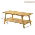 thumbnail image 3 of Roundhill Furniture Metz Mid-Century Modern Wood Shelf Coffee Table, Natural Oak Finish, 3 of 8
