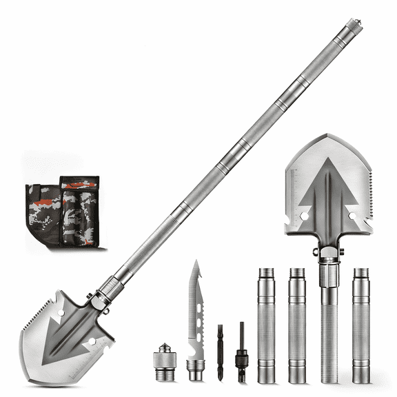 Maltemura Multi-functional Survival Shovel - Heavy Duty Carbon Steel Military Version (Rescue Shovel)