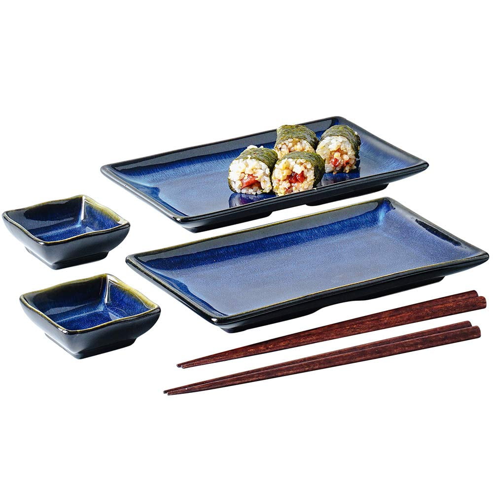 Japanese Style Ceramic Sushi Tray Set with Sauce Togo Ubuy