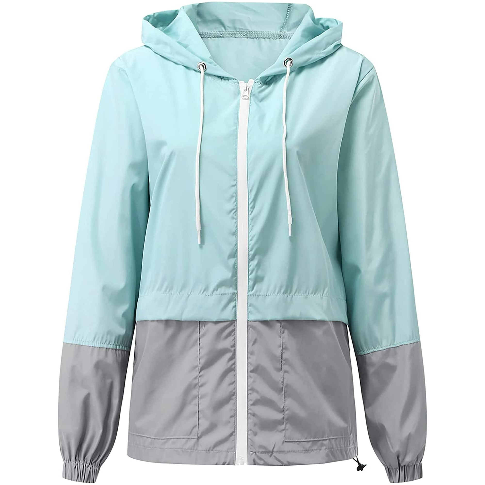 Light blue rain jacket sale
