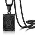 thumbnail image 1 of PROSTEEL Collar con colgante inicial de acero inoxidable para hombres y mujeres, letra O Personalizado Amor Nombre Collar Negro Cadena Cumpleaños Navidad Regalo para Niño, 1 of 8