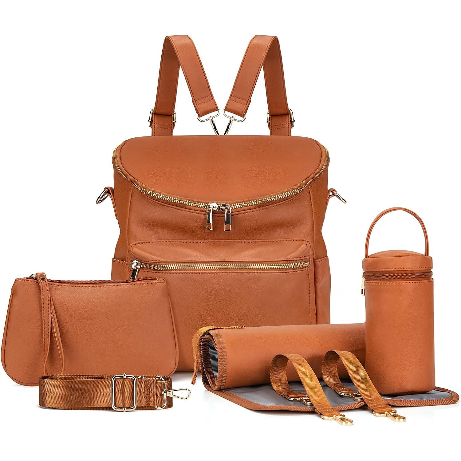 Real leather diaper bag backpack hotsell