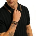 thumbnail image 4 of JTSRKL Mens Striped Knit Golf Shirts Short Sleeve Lapel Mesh Fabric Cooling Summer T-shirts Casual Comfortable Daily Relaxed Versatile Tops, 4 of 4