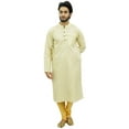 thumbnail image 4 of Atasi Men's Beige Khadi Cotton Kurta Pyjama Shirt Indian Ethnic Wear-XX-Large, 4 of 7