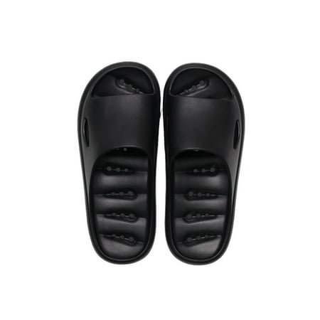 

Avamo Men Slide Sandals Beach Slides Slip On Flat Sandal Unisex Shower Slippers Women Non-slip Comfort Black US 1.5Y-2.5Y