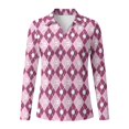 thumbnail image 4 of Jeiento Argyle Golf Ball Women's Golf Shirts, Moisture Wicking Athletic Tops, Long Sleeve V Neck Sun Protection Apparel for Golf Training, 4 of 7