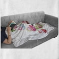 thumbnail image 6 of Dessert Soft Flannel Fleece Throw Blanket, Pyramid of Cupcakes with Polka Dot Liners and Bloomed Pink Roses Fresh Pastries, Cozy Plush for Indoor and Outdoor Use, 50" x 60", Multicolor, by Ambesonne, 6 of 6