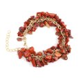 thumbnail image 1 of Xiao Hua Pulsera de cuentas hecha a mano, adecuada tanto para hombres como para mujeres, pulsera de gota de agua de piedra triturada con borla de cristal de piedra natural irregular (rojo oscuro), 1 of 5