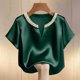 thumbnail image 3 of Eres Más Que Una Camisa de Puntuación de Prueba Moda de Verano de Mujer Color Sólido Casual Cuello en V Top de Manga Corta Mujeres Tops de Verano Casual, 3 of 5