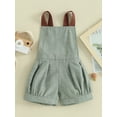 thumbnail image 2 of Infant Baby Boys Overalls Sleeveless Patchwork Straps Shortall Summer Backless Romper Jumpsuit, 2 of 9