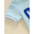 thumbnail image 6 of Argulvti Infant Baby Girls Boys Birthday Romper Cotton Short Sleeve Crewneck Letter Embroidery Leisure Jumpsuit, 6 of 7