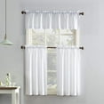 thumbnail image 4 of Martine Microfiber Semi-Sheer Rod Pocket Kitchen Curtain Valance and Tiers Set, 54" x 36", White, 4 of 6