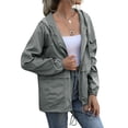 thumbnail image 2 of Impermeables para Mujer, Impermeables, Resistentes Al Viento, Ajustables, con Capucha y Bolsillos. Gris S, 2 of 9