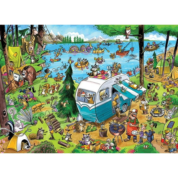 Cobble Hill 1000 Piece Puzzle - DoodleTown: Call of The Wild - Sample Poster Included
