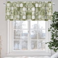 thumbnail image 5 of Sage Green Crystal Flower Valances for Windows, 42 x 12in, Irregular Texture Rod Pocket Kitchen Valance Curtain Light Filtering Window Treatments for Living Room Bedroom, 1 Panel, 5 of 7