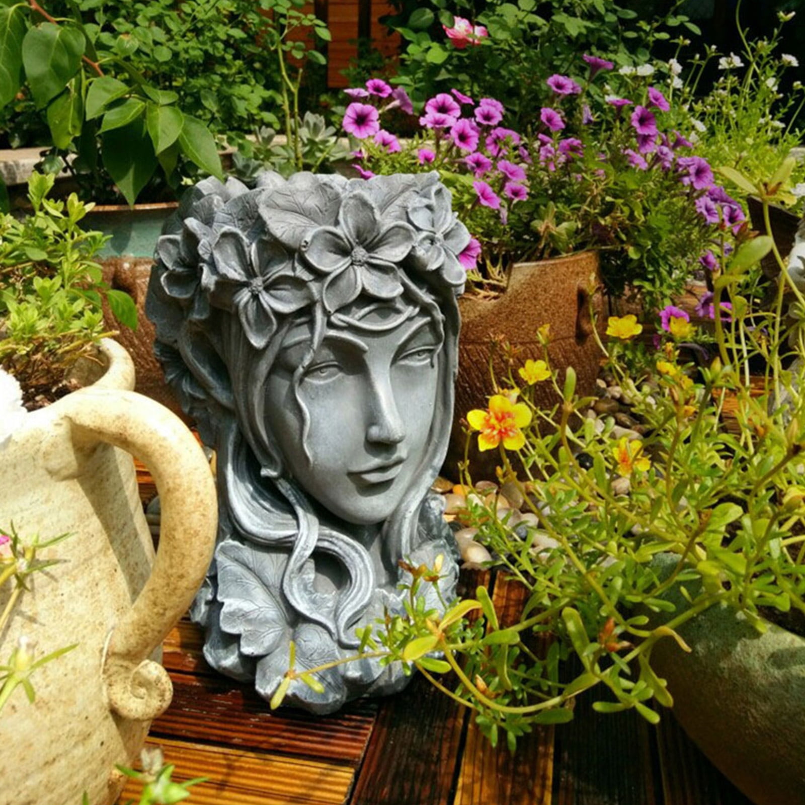 WINDLAND Succulent Vase Cement Mold Goddess Flower Pot Silicone Resin Mold for Adults