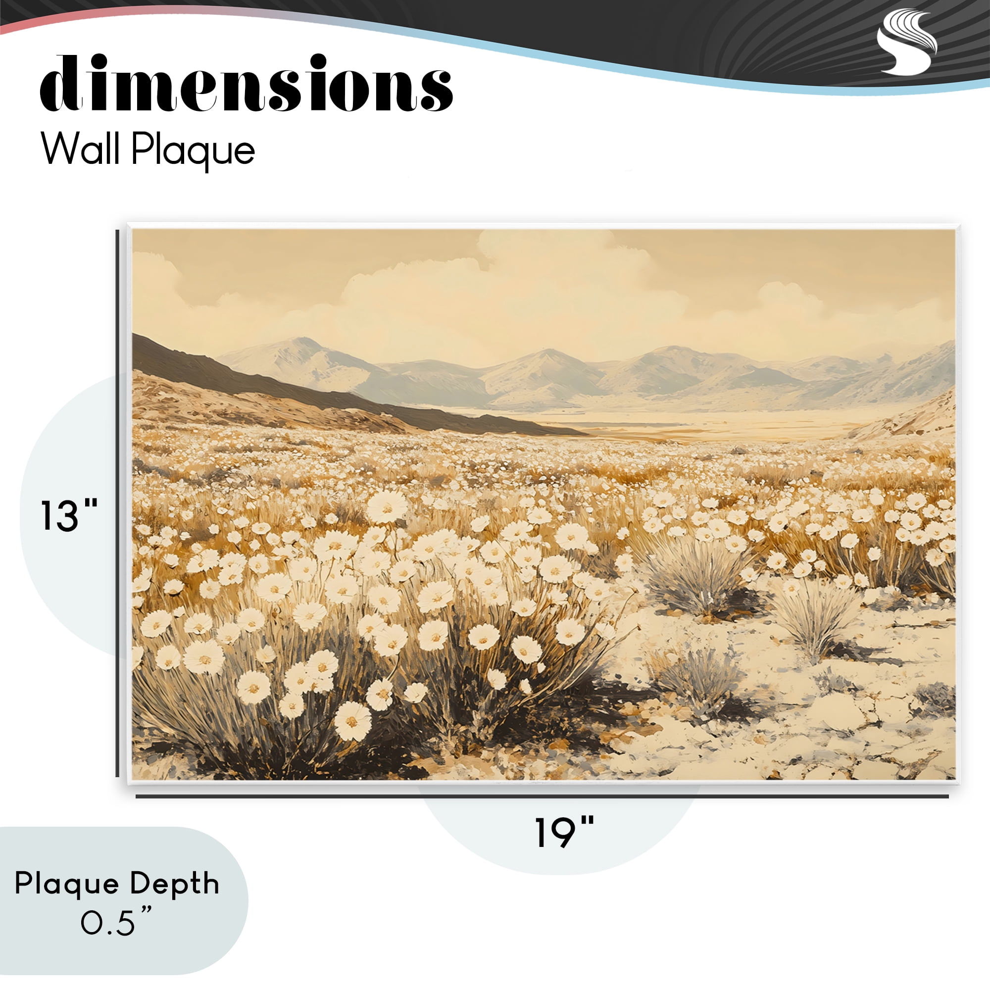 Stupell Industries Desert Wildflowers in Golden Valley Wall Plaque Art, design by Franklyn Gregory