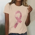 thumbnail image 2 of Trending Now! Kilaqueen Breast Cancer Awareness Shirt for Women Trendy Sequin Glitter Pink Ribbon Graphic Shirts Comfy Short Sleeve Tunic Tops, 2 of 4