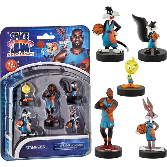 Space Jam New Legacy Kids 5pk Stamps Looney Tunes LeBron Party Supplies PMI International
