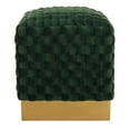thumbnail image 6 of SAFAVIEH Couture Maxine Channel Modern Glam Tufted Ottoman, Emerald/Brass, 6 of 8