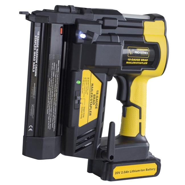 18 Gauge 20 Volt Rechargable Cordless Brad Nailer Stapler