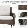 thumbnail image 6 of PARKWELL Outdoor Wicker Loveseat Glider with Beige Cushion in Brown Rattan Finish, 6 of 9
