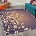 thumbnail image 2 of Japanese Decorative Rug, Spring Season Sakura Bloom Design Marine Toned Ombre Color Background, Quality Carpet for Bedroom Dorm and Living Room, 6 Sizes, Mauve Quartz, by Ambesonne, 2 of 4