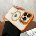 thumbnail image 4 of for iPhone 16 Magnetic Phone Case, Compatible with MagSafe, Military-Grade Protective Case, With Lens Flim, Built-in Stash Camera Stand Phone Case, Scratch-Resistant Back Cover,Orange, 4 of 8
