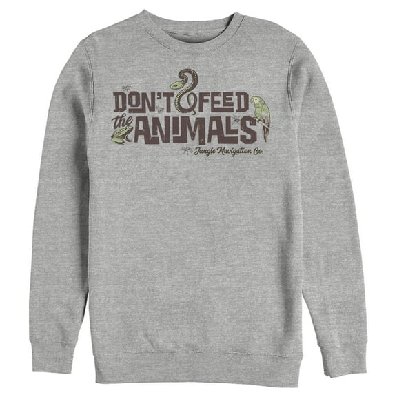 Men's Jungle Cruise Don't Feed The Animals Logo Sweatshirt Athletic Heather Medium