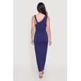 thumbnail image 3 of Women's Metallic Detail Cowl Neck Side Ruched Maxi Dress, 3 of 3